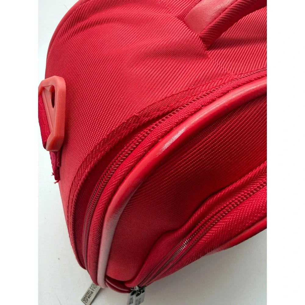 United Colors of Benetton Red Vanity Case Travel Cosmetic Bag Mirror Organizer